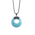 New Arrive Round Shape Turquoise Stone Pendant Necklace for Women